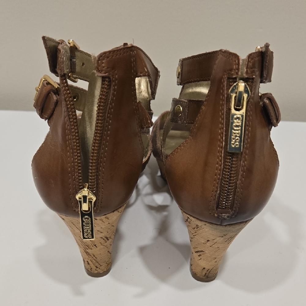 Guess Bronze and Tan Wedge Sandals - Picture 7 of 12